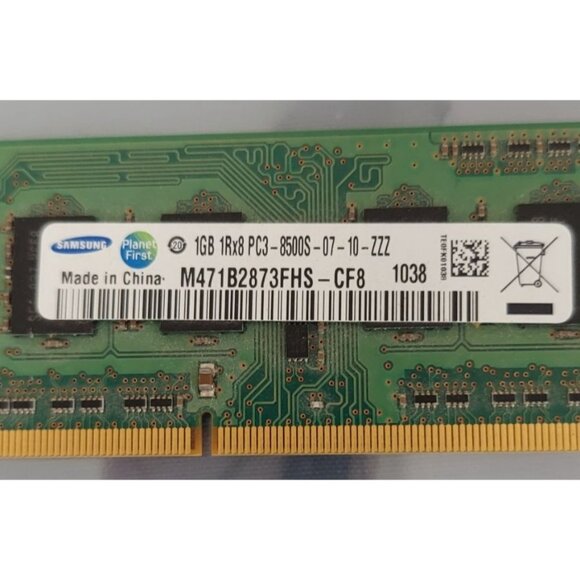 Samsung 1GB 1Rx8 PC3-8500S M471B2873FHS-CF8 RAM Laptop Memory SODIMM Chip - Picture 2 of 5
